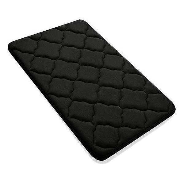 2 pcs Non-Slip Bath Mats, Soft Memory Foam Bath Mat, Absorbent Bath Mat, Machine Washable, Black and Gray, 43*61cm
