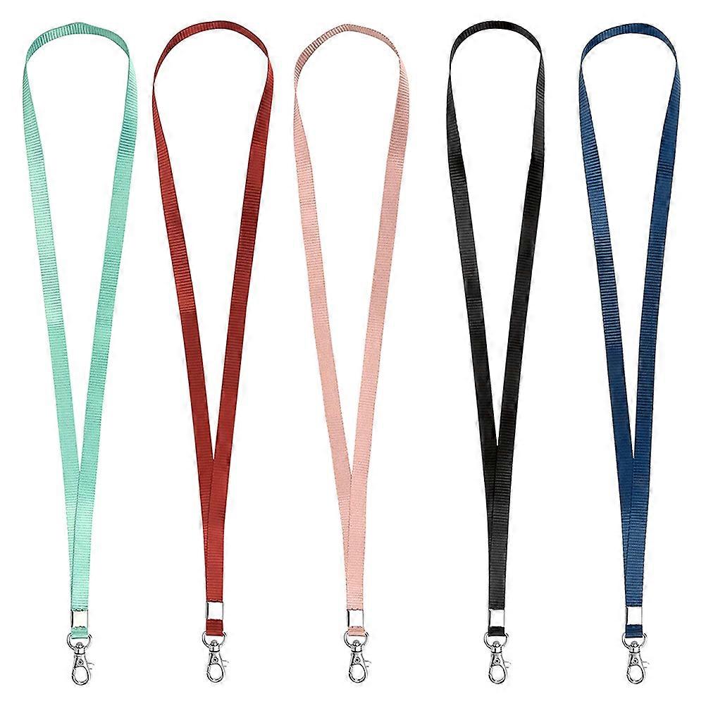 Nylon Badge Lanyard for Daily Use Assorted Color Lightweight and 5pcs
