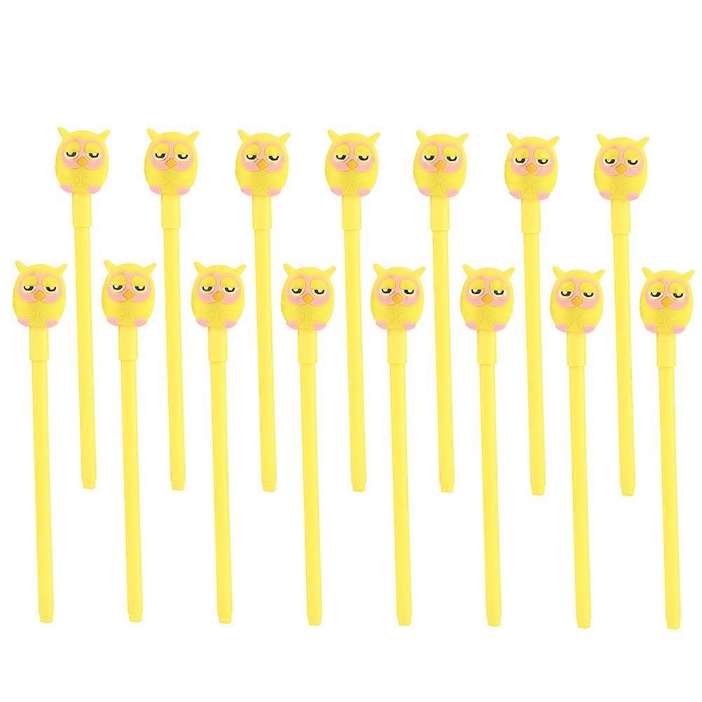 Cartoon Gel Pens For Students And Office Workers In Yellow Color With Smooth Writing Feature In A Set Of 15Pcs