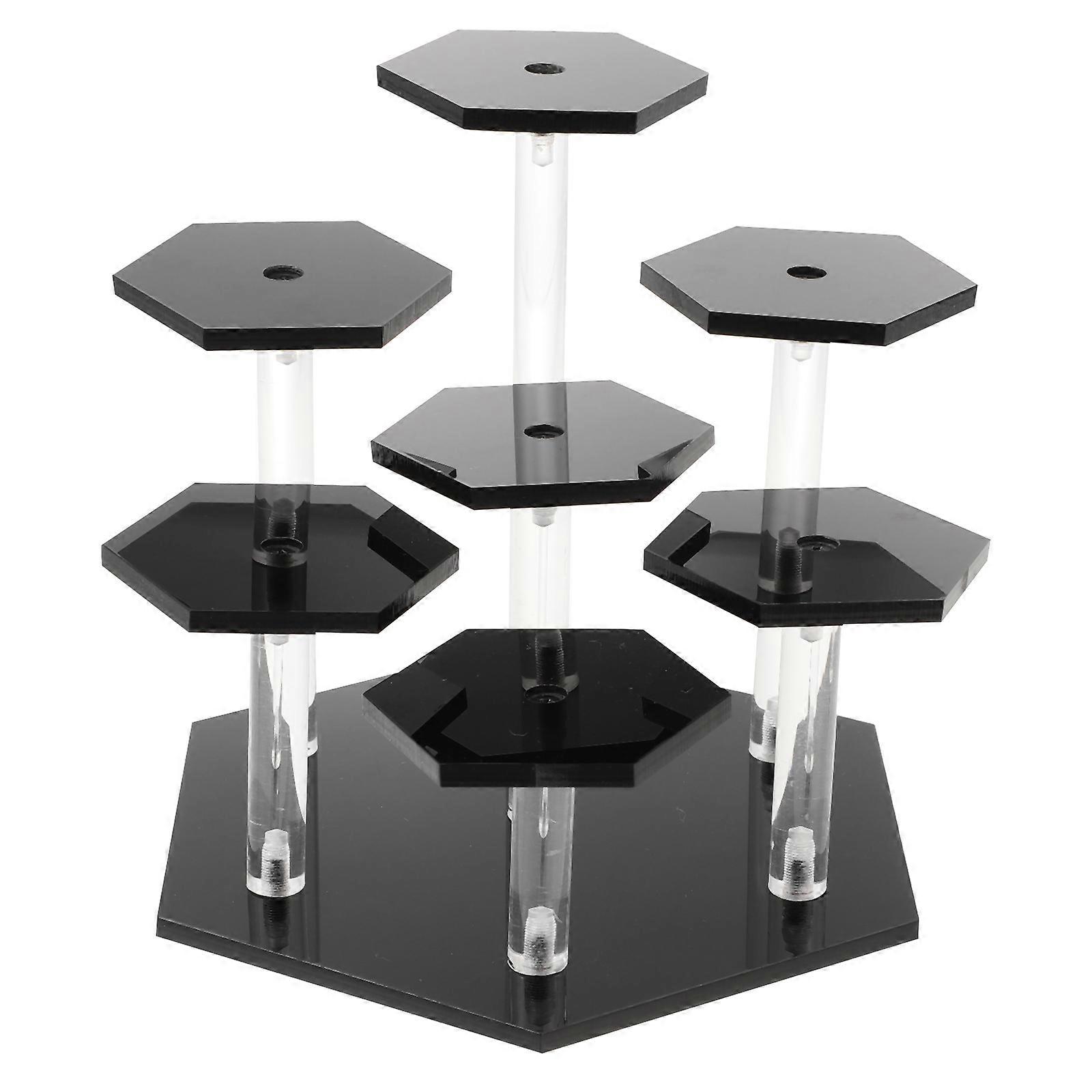 Black Acrylic Display Rack for Home Multi-layer Stand 1 Set Safe Practical