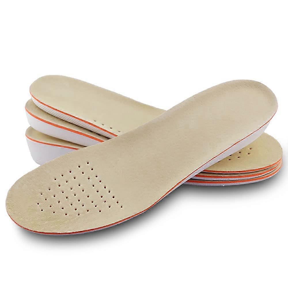 2 Pieces Leather Insoles Height Increase 1.5cm Pig Leather Shoe Pad Inserts Size S Multi Coloured For Shoes