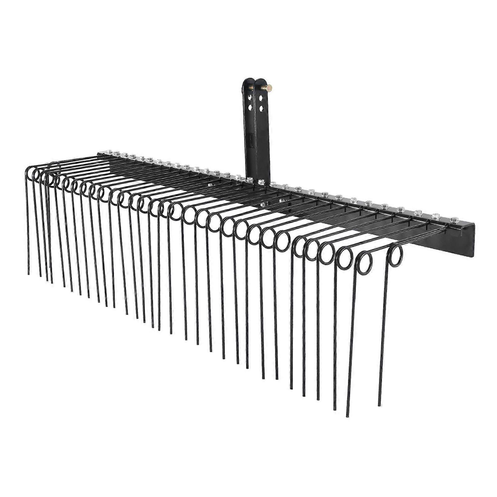 Tow Behind Landscape Rake, 72" Tow Dethatcher with 32 Steel Tines, Lawn Dethatcher Rake Attaches to Category 1, 3 Point Hitch for Tractor