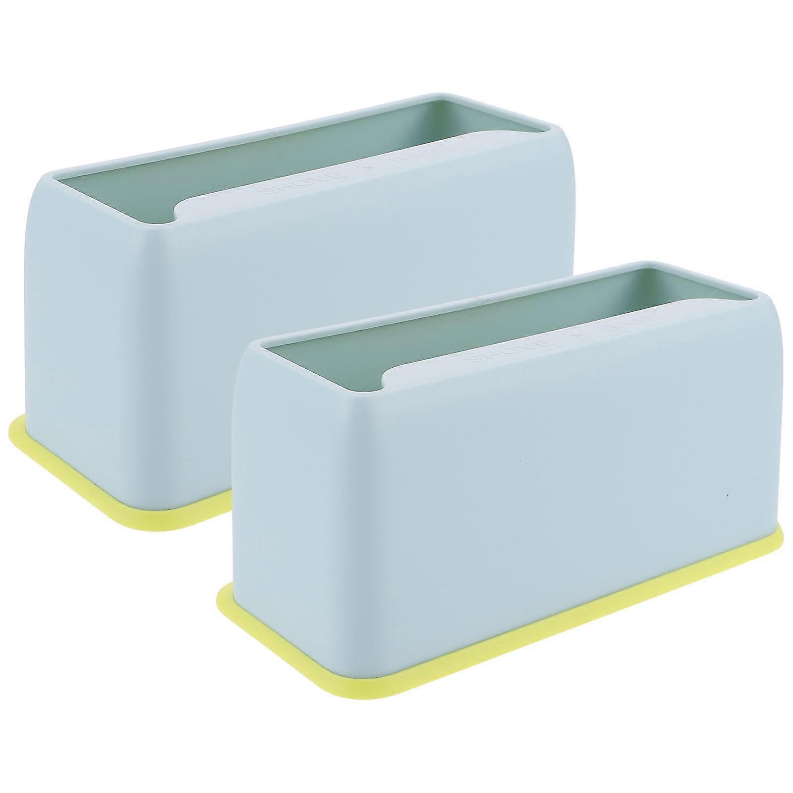 Blue Plastic Cat Poop Holder for Home Use Wear Resistant Scoop Stand 2Pcs