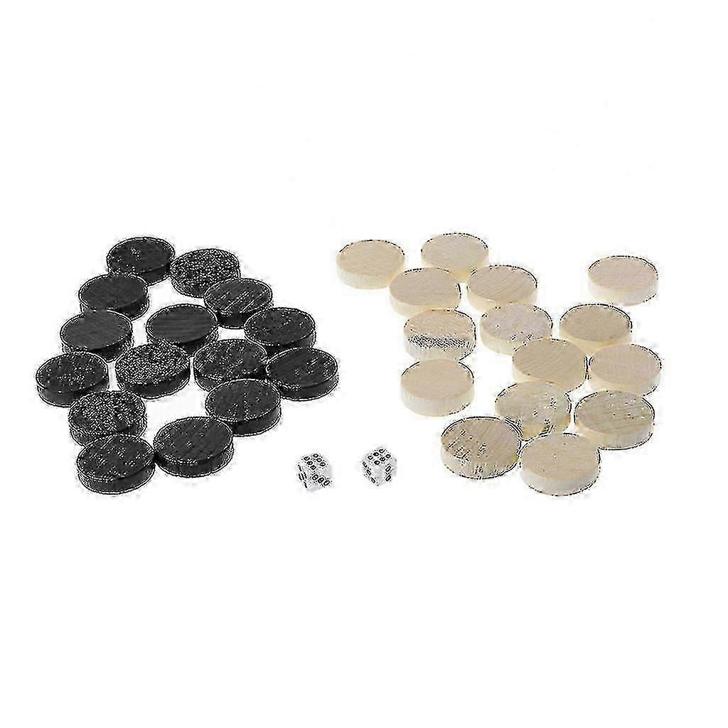 30pcs Wooden Draughts Backgammon Chess Pieces For Draughts & Checkers