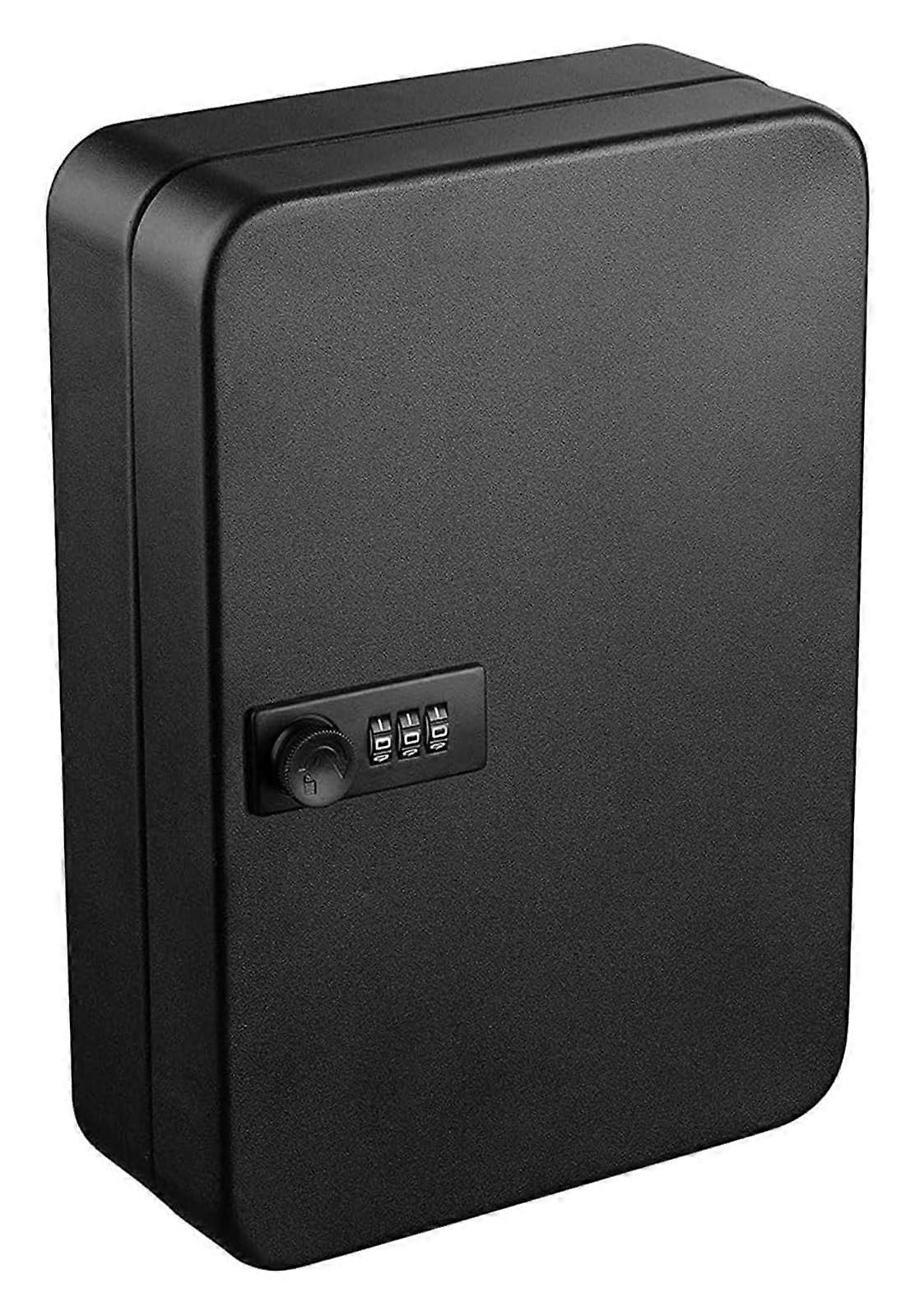Wall Mounted Key Cabinet 28 Key Lock Box with Black Combination Lock for Home Office and Hotel Security Storage Solution