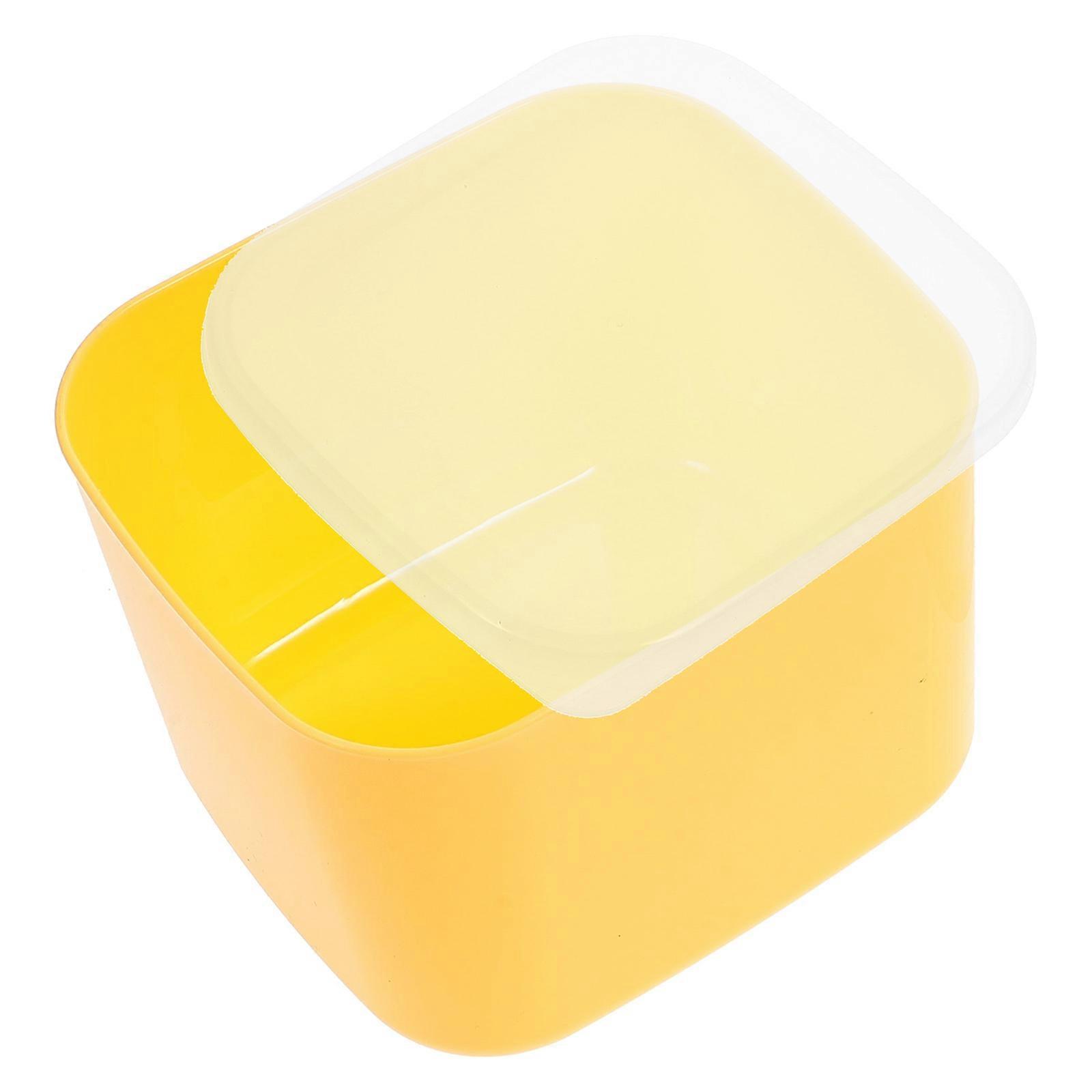 Yellow Cheese Storage Container for Fridge Made of PP and PE Materials Keeps Food Fresh