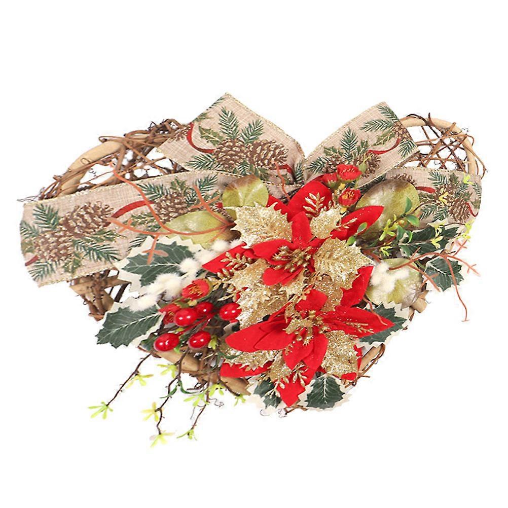 Festive Style Luminous Xmas Wreath For Door Decoration Multi Color 1Pcs