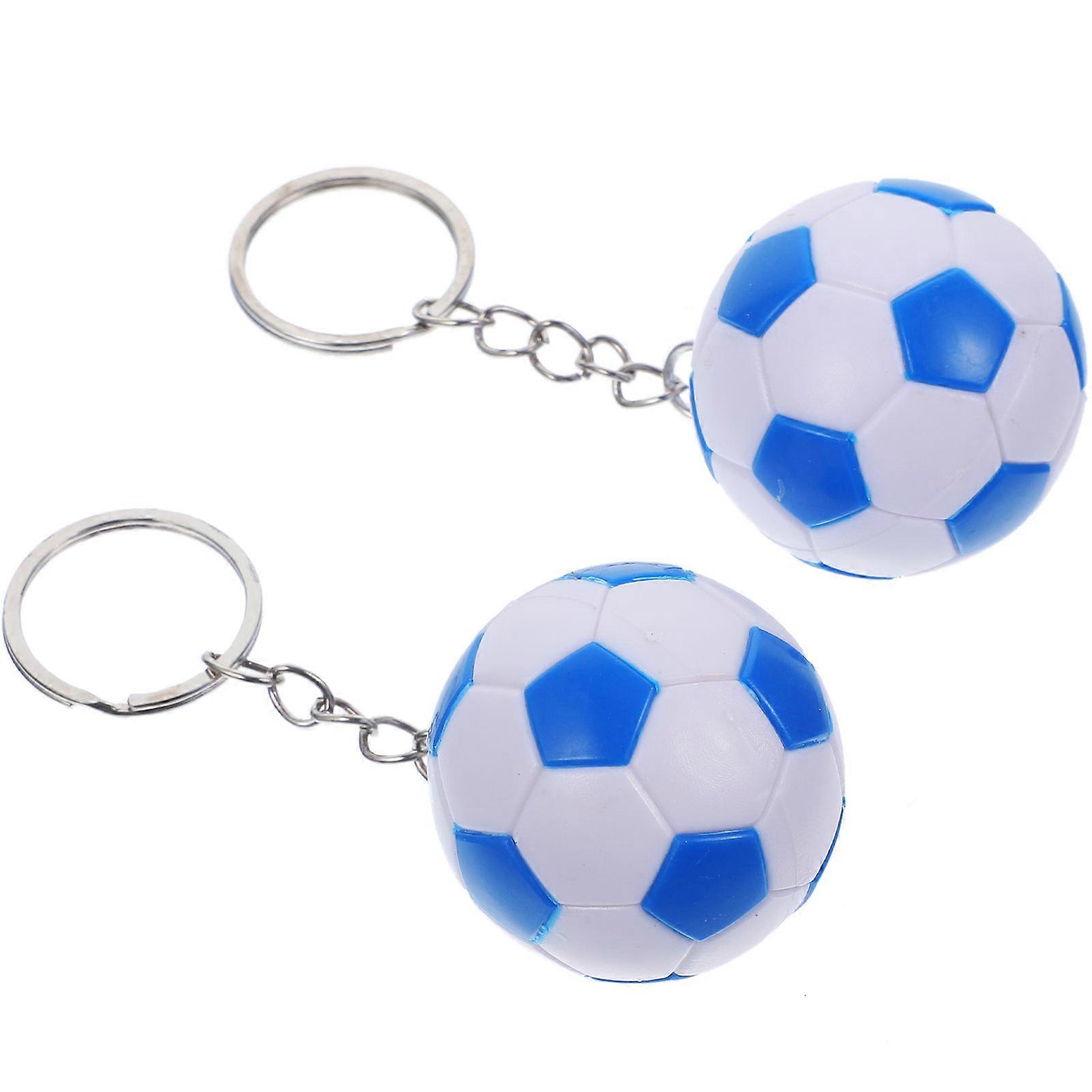 Blue Football Keychains 2pcs Creative Key Ring Party Favors for School Carnival Prizes, Key Decoration, Pendant Gift
