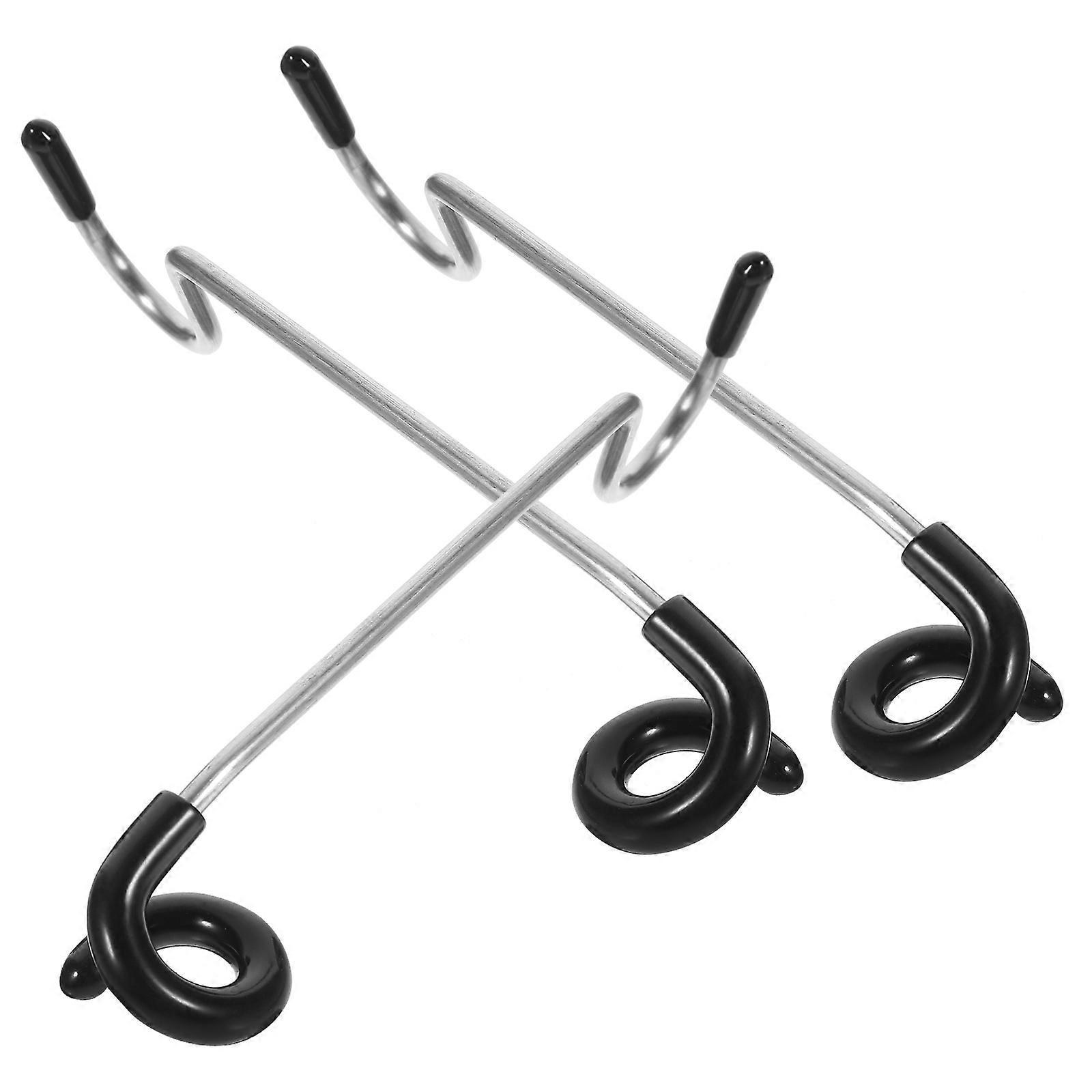 Camping Hooks for Hanging Lights and Gear Stainless Steel with Rubber Assorted Color 3 Pieces