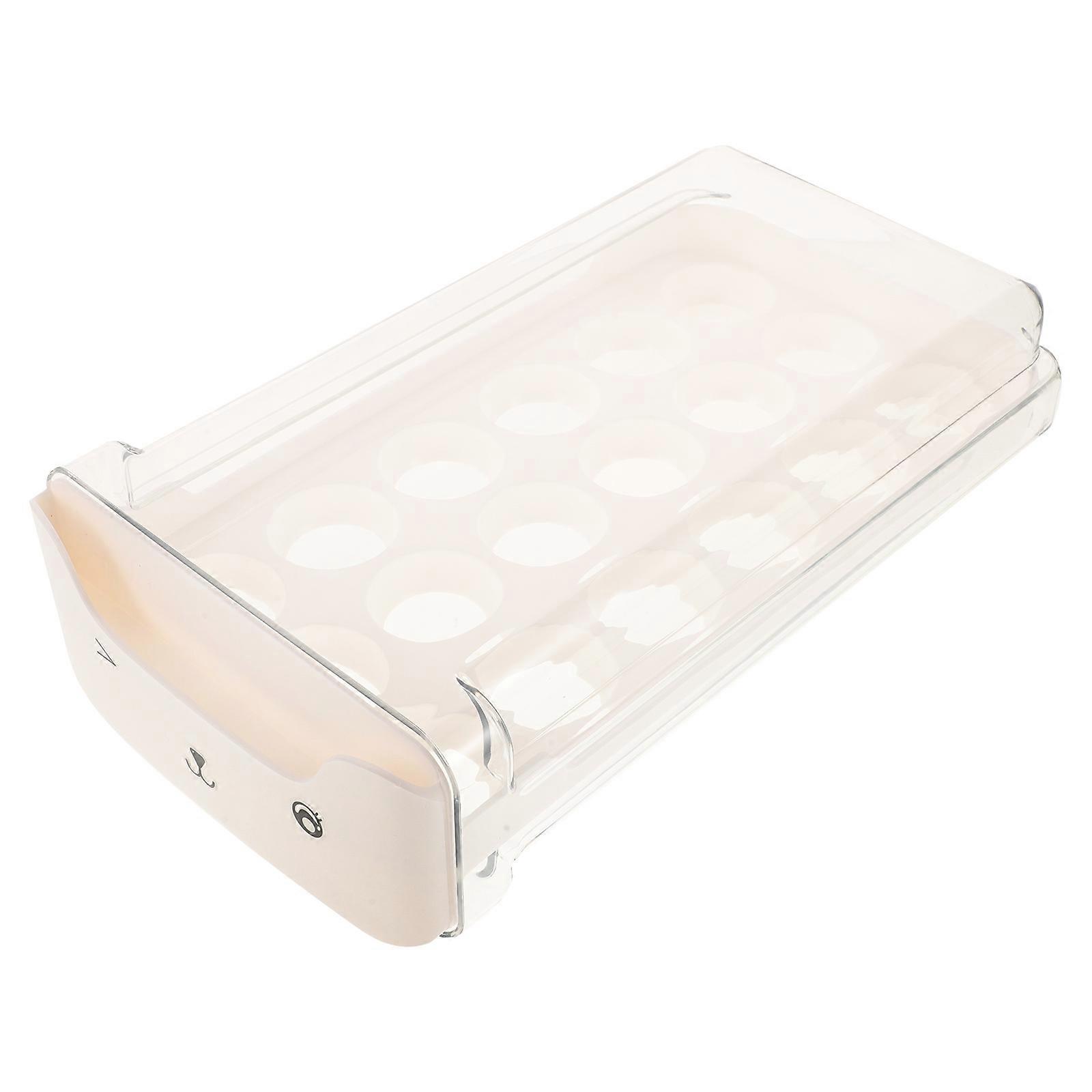 Fridge Egg Organizer with Pull Out Clear Plastic Storage Box, Stackable Design for Efficient Refrigerator Storage in Restaurants and Supermarkets