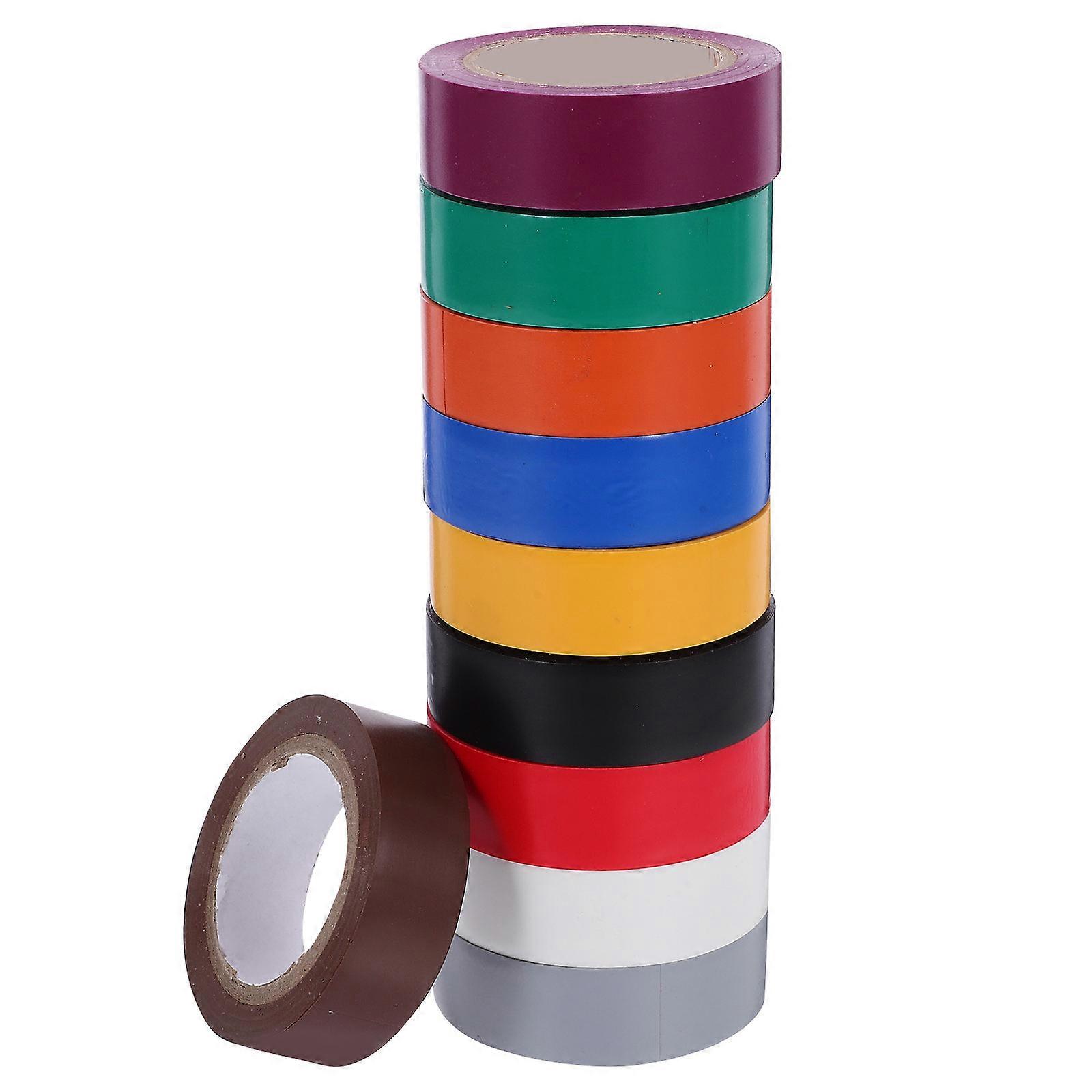 High Temp Electrical Insulation Tape Colored Wiring Tape for Professional Wire Protection and Insulation (10 Rolls)