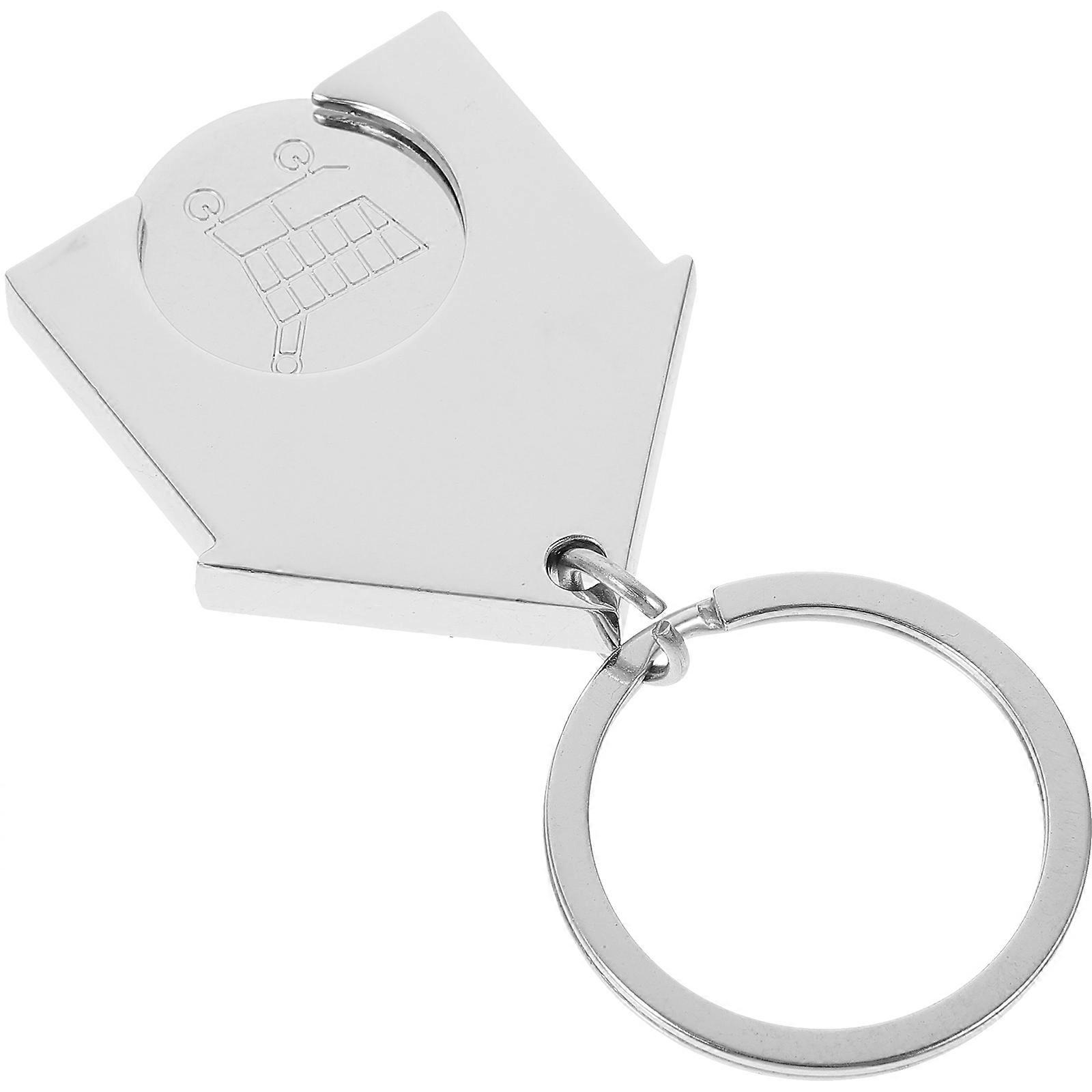 Stylish Shopping Trolley Token Keychain Key Ring Pendant Compact Multi Functional Design Convenient Trolley Holder