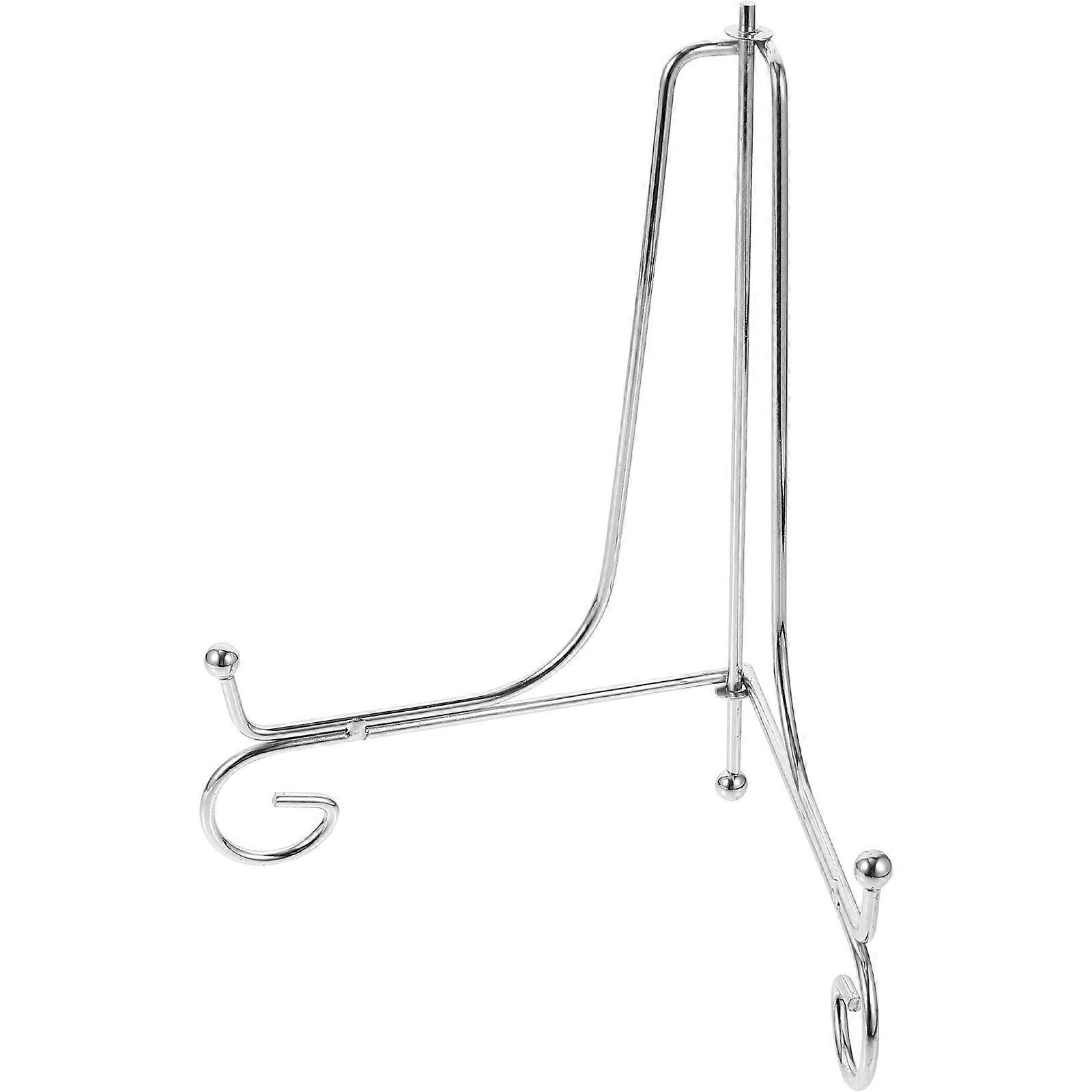 Iron Plate Display Stand for Jewelry Silver Color Solid Construction Stable and 7.8 Inches