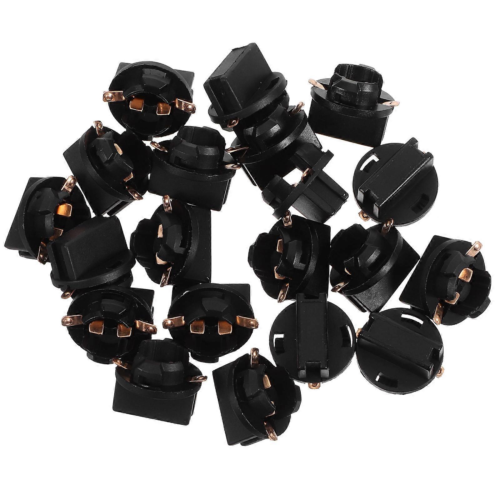 20pcs Durable Plastic Car Light Bulb Socket Round Base for Dashboard Instrument Panel Replacement Easy Installation Heat Resistant Design