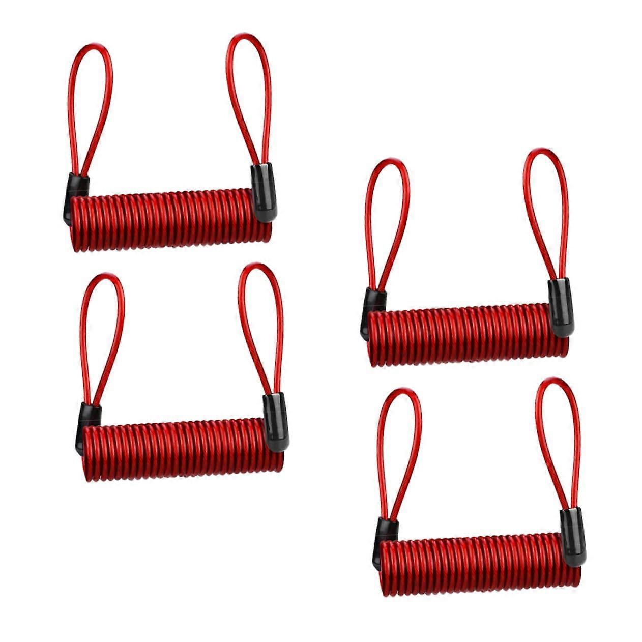 4 Pieces Disc Lock Cable AntiTheft Bike Cable with Alarm Function Transparent Red for  Protection of Your Bicycle