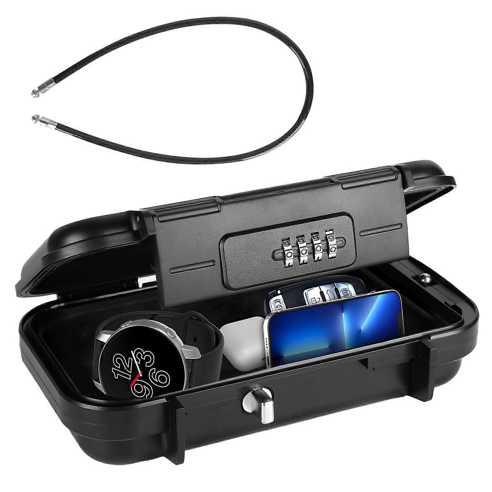 Portable Mobile Lockable Storage Box (Black)