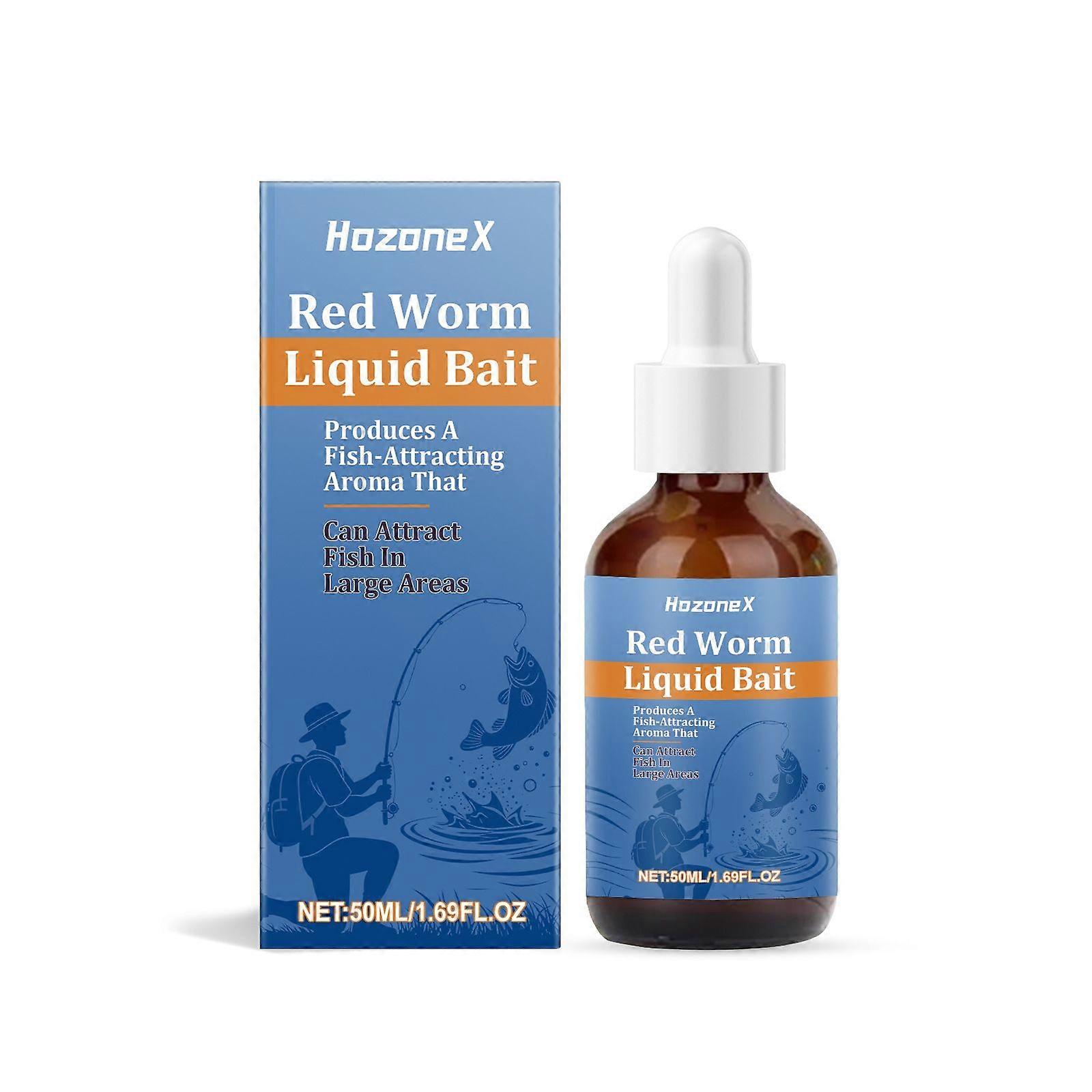 Fish Attractant Red Worm Liquid Fish Trap Bait, Fish Trap Liquid Bait, Ideal for Bass, Trout and Catfish, Ideal for Adding to Bait