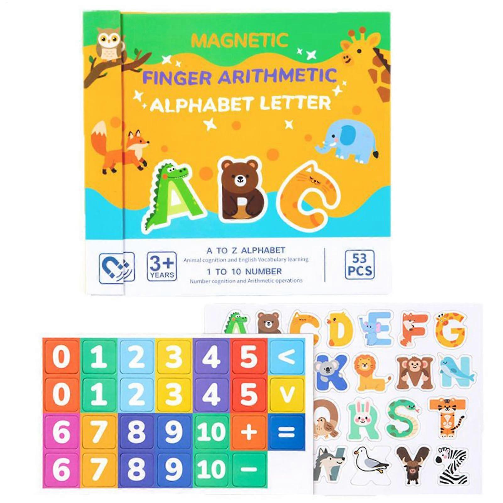 Toddler Counting Toys, Preschool Learning Set, Letters and Number Game Cards for Kids, Classroom, Kindergarten, 26x24.3x2cm