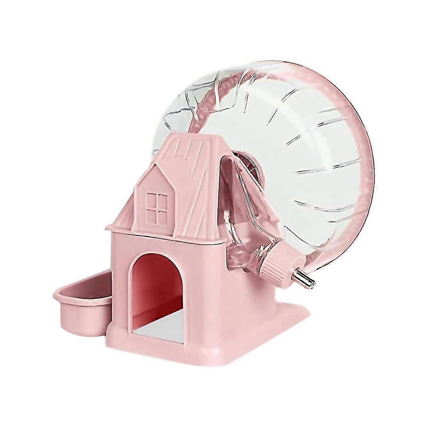 For 4 in 1 quiet hamster exercise wheel multi functional Pink
