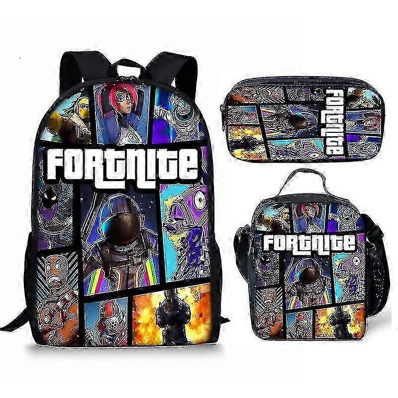 Fortnite Fortnite Backpack Large Capacity Three-piece Set Peripheral Backpack Student School Bag