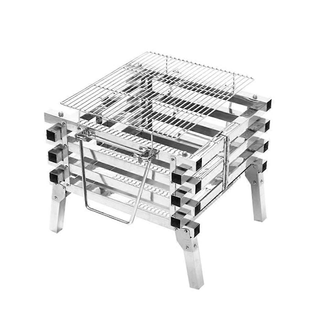 Stainless Steel Camping Folding Portable Barbecue Grill Charcoal Wood Fire Bonfire Stove For Camping Outdoor Cooking