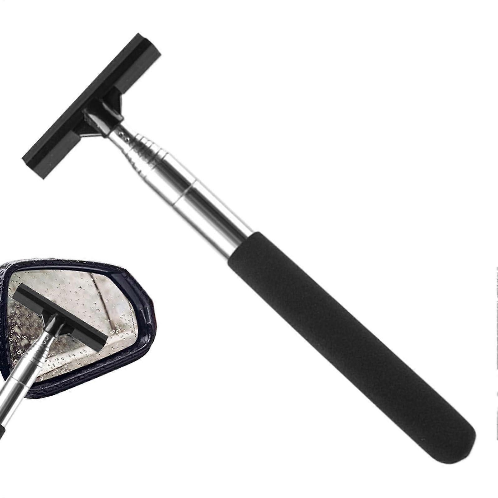 Car Mirror Squeegee Retractable Rearview Cleaner, Adjustable Long-Handle Wiper For Rainy Visibility, Sedan, Truck, RV