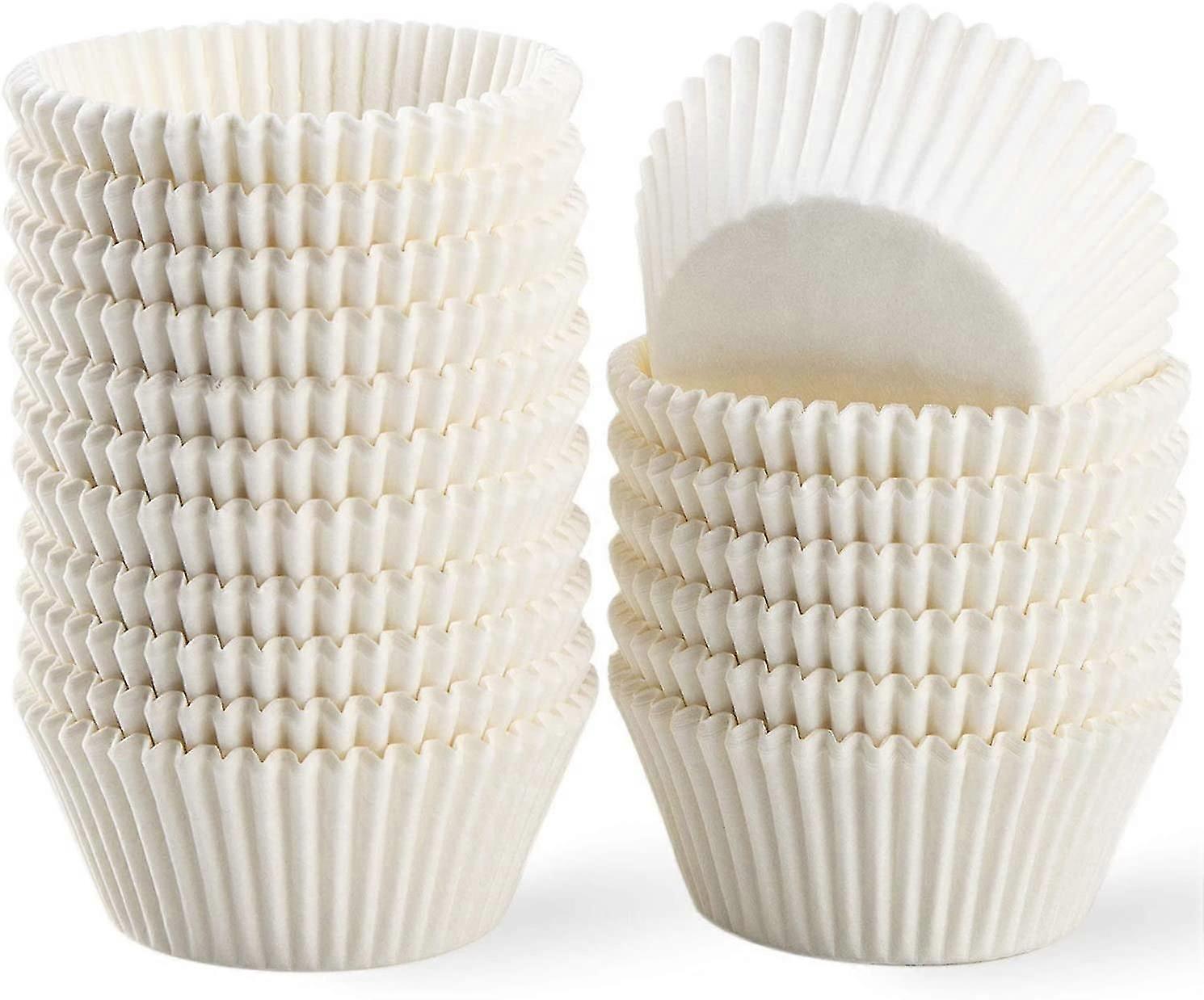 500-Count Standard Natural Cupcake Liners - Grease-Proof Baking Cups Paper (White)