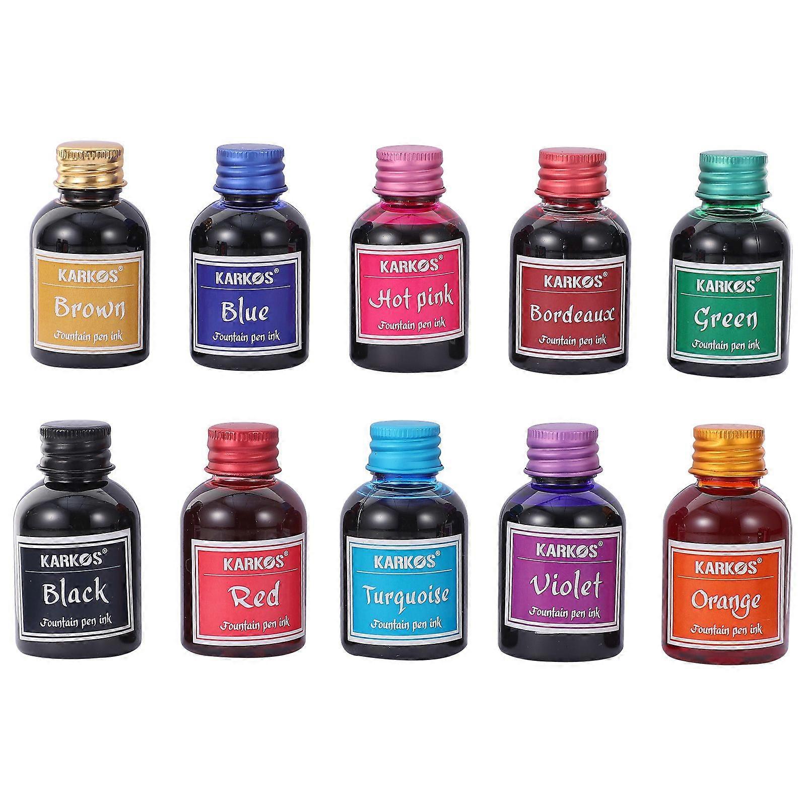 10 Bottles Calligraphy Pen Ink Fountain Dip Pen Ink Non-carbon Drawing Inks