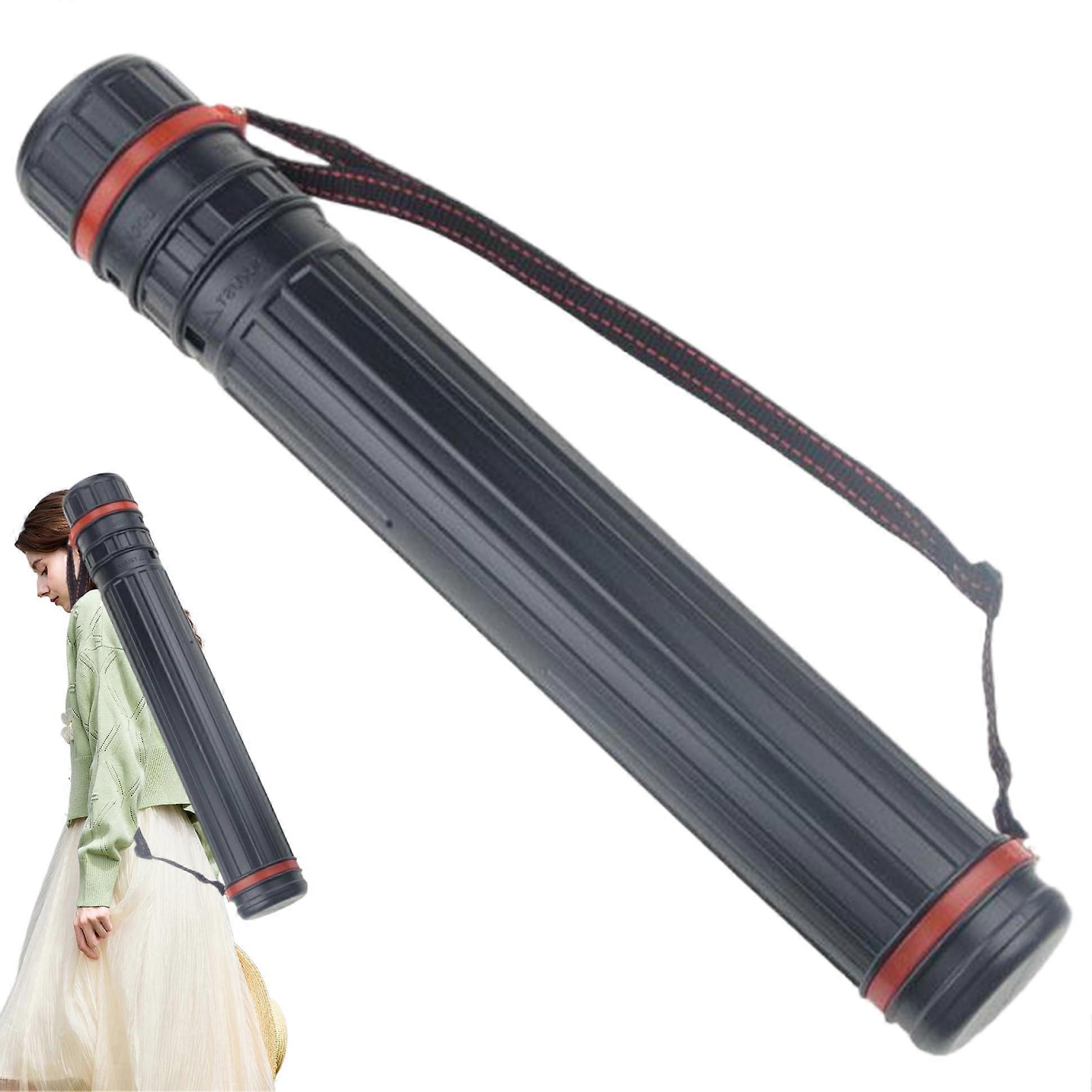 Poster Tube with Strap 17.7-29.5" Telescopic Waterproof Plastic Blueprint Tube for Artworks Documents and Scrolls