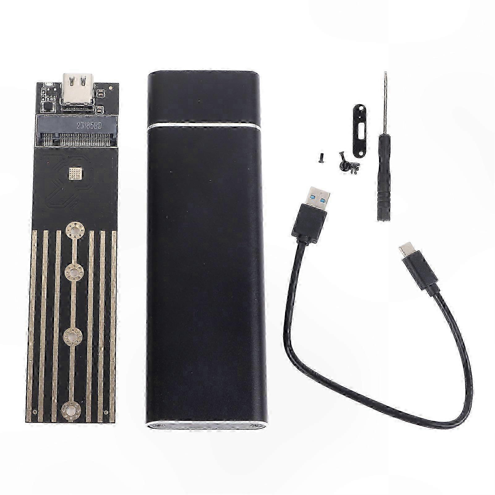 Aluminum Enclosure for M.2 NGFF 3.1 SSD, Compatible with 2230/2242/2260/2280, Supports Windows and Android, Black hwy