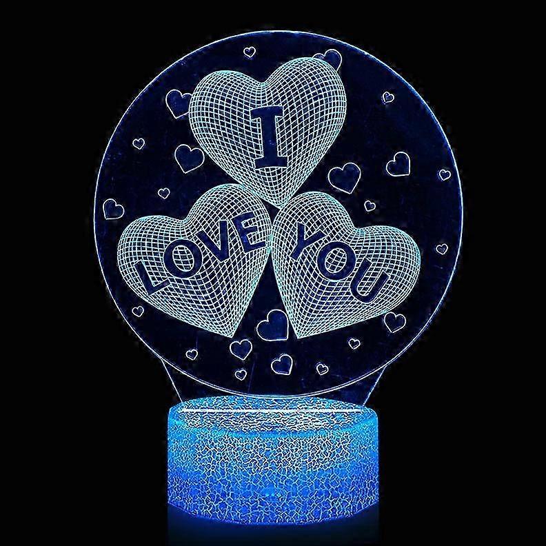 3d Lamp Acrylic Usb Led Night Lights Valentine's Day Gift