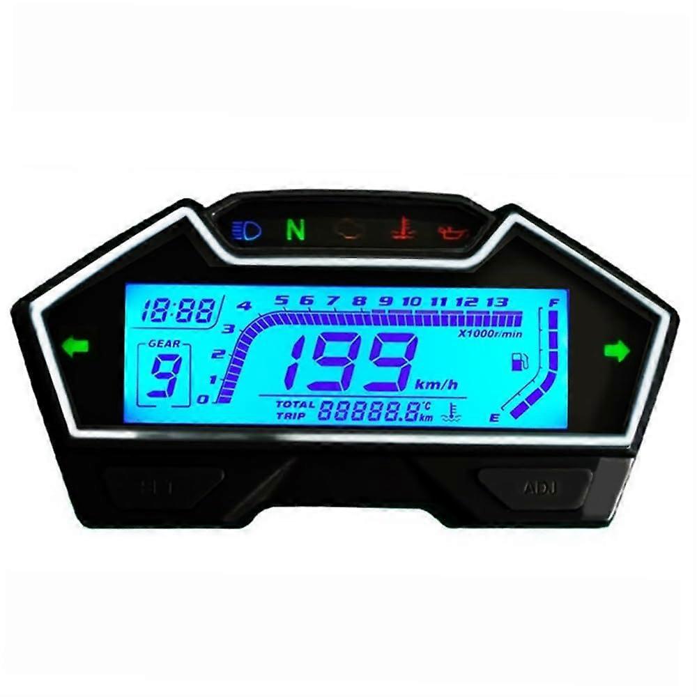 Tachometer Universal Motorcycle Speedometer Odo Tacho Gauge RPM KMH MPH Fuel Gear Indicator