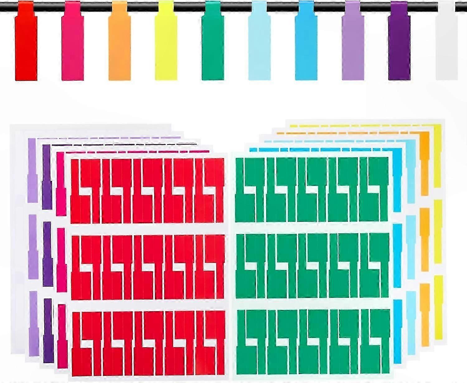 Colorful Self-Adhesive Cable Labels, 300 Write-On Wire Markers, 10 Vibrant Colors for Easy Organization