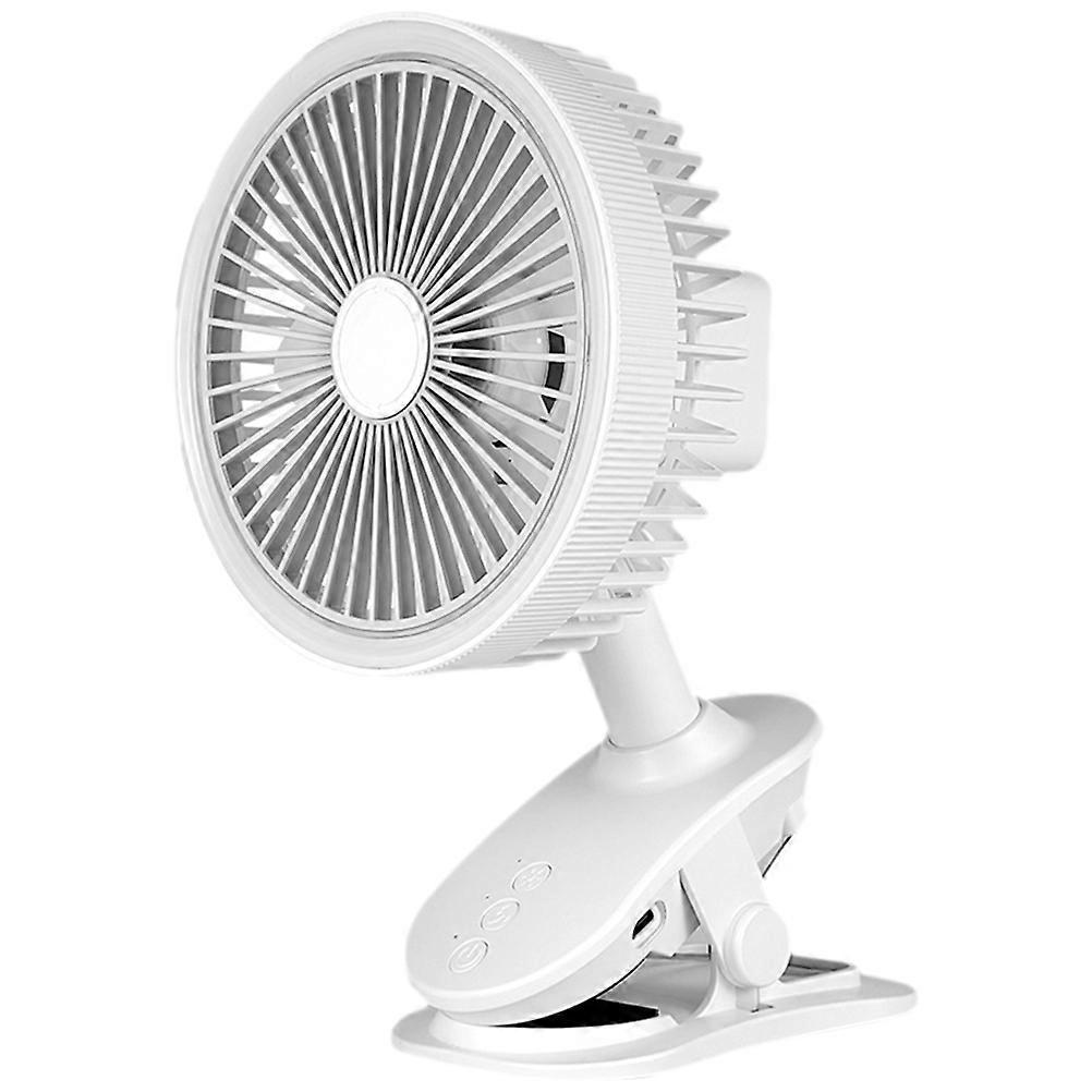 USB Powered Clip on Fan for Dressing Room Portable White Abs with 3 Speed Settings 1Set