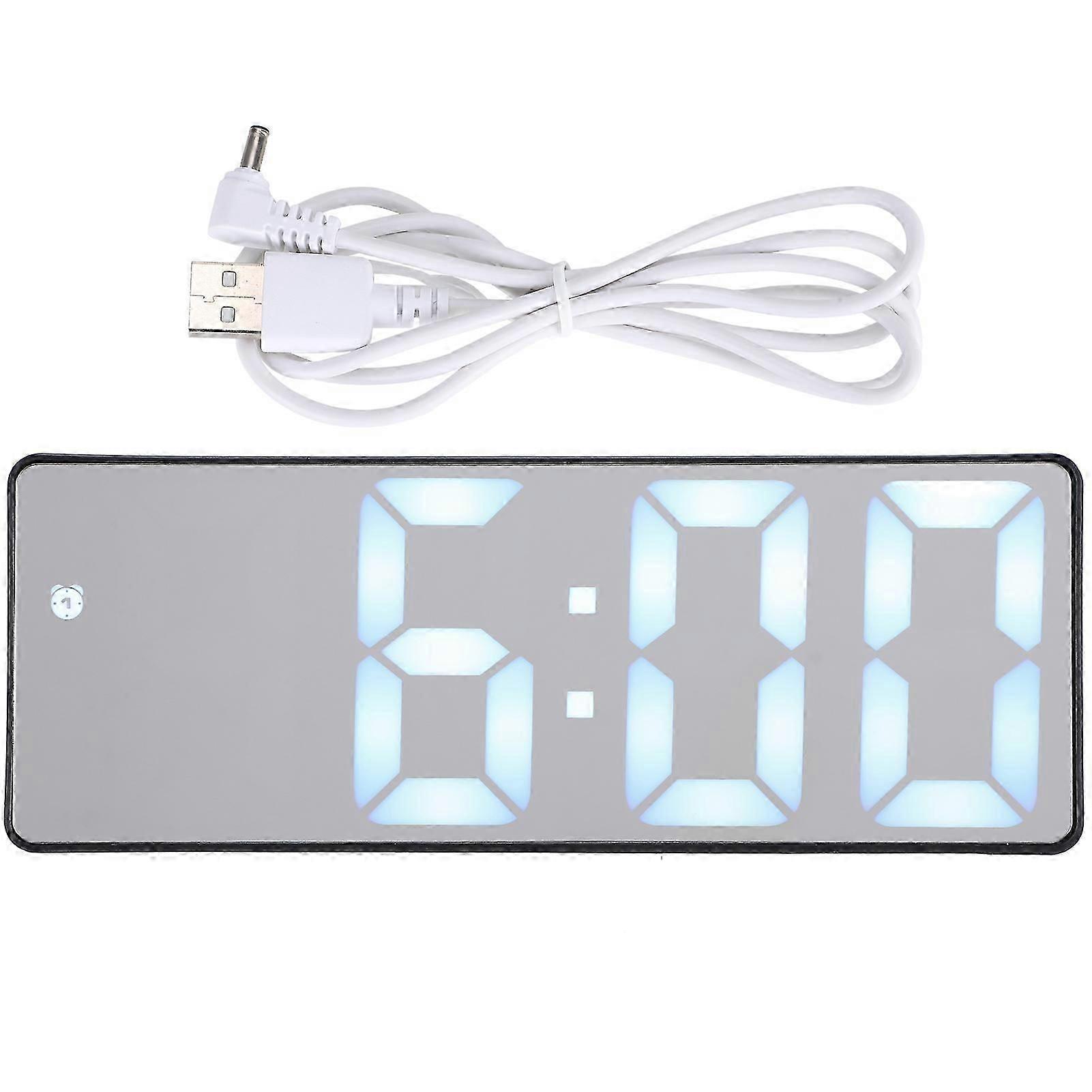 Innovative Desktop Electronic LED Display Digital Alarm Clock with Mirror for Home Bedroom