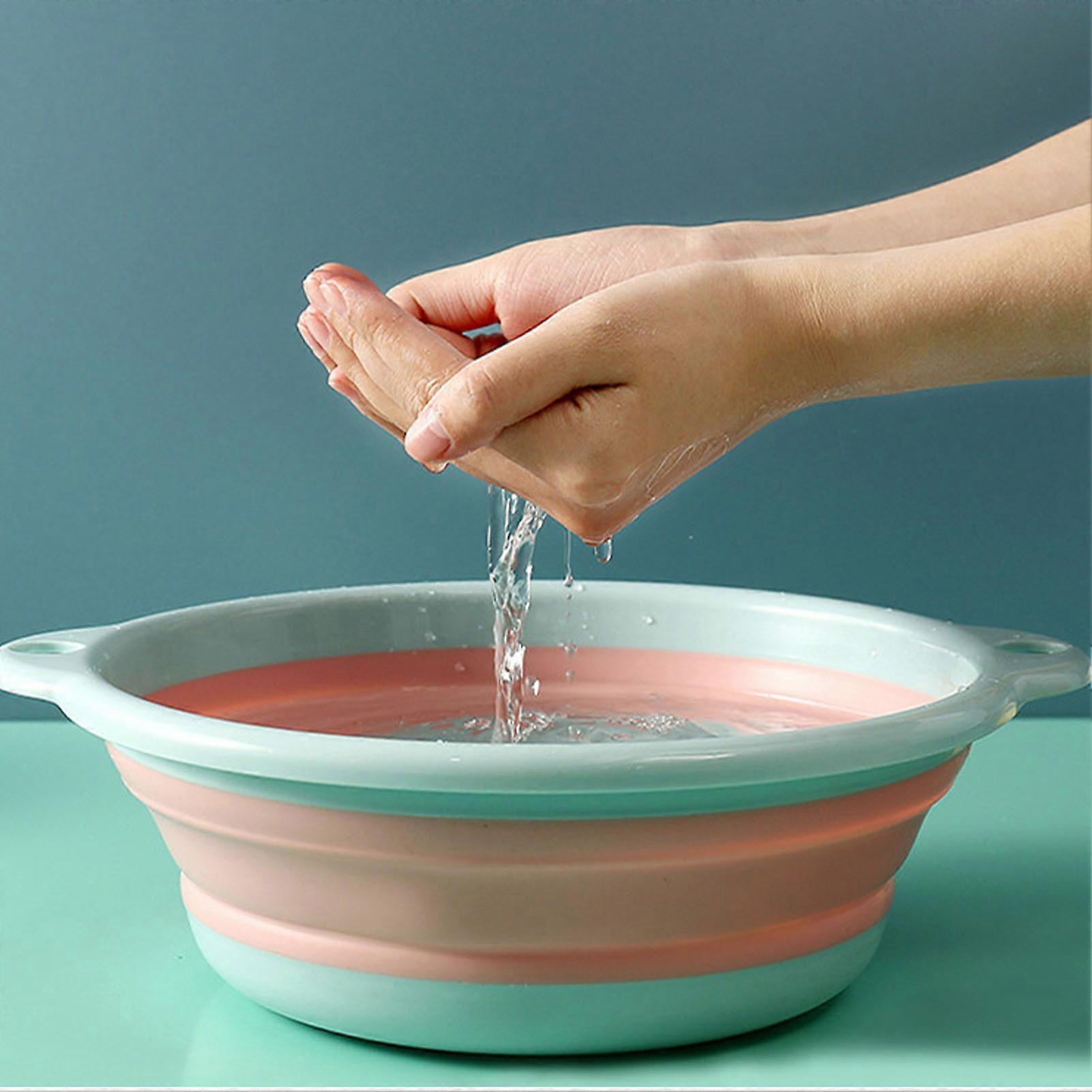 Folding Multifunctional Children's Washbasin L Blue Silicone Plastic