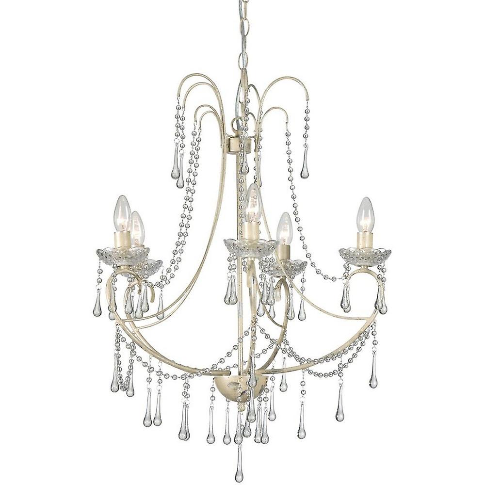 Romance 5 Light Multi Arm Chandeliers Cream