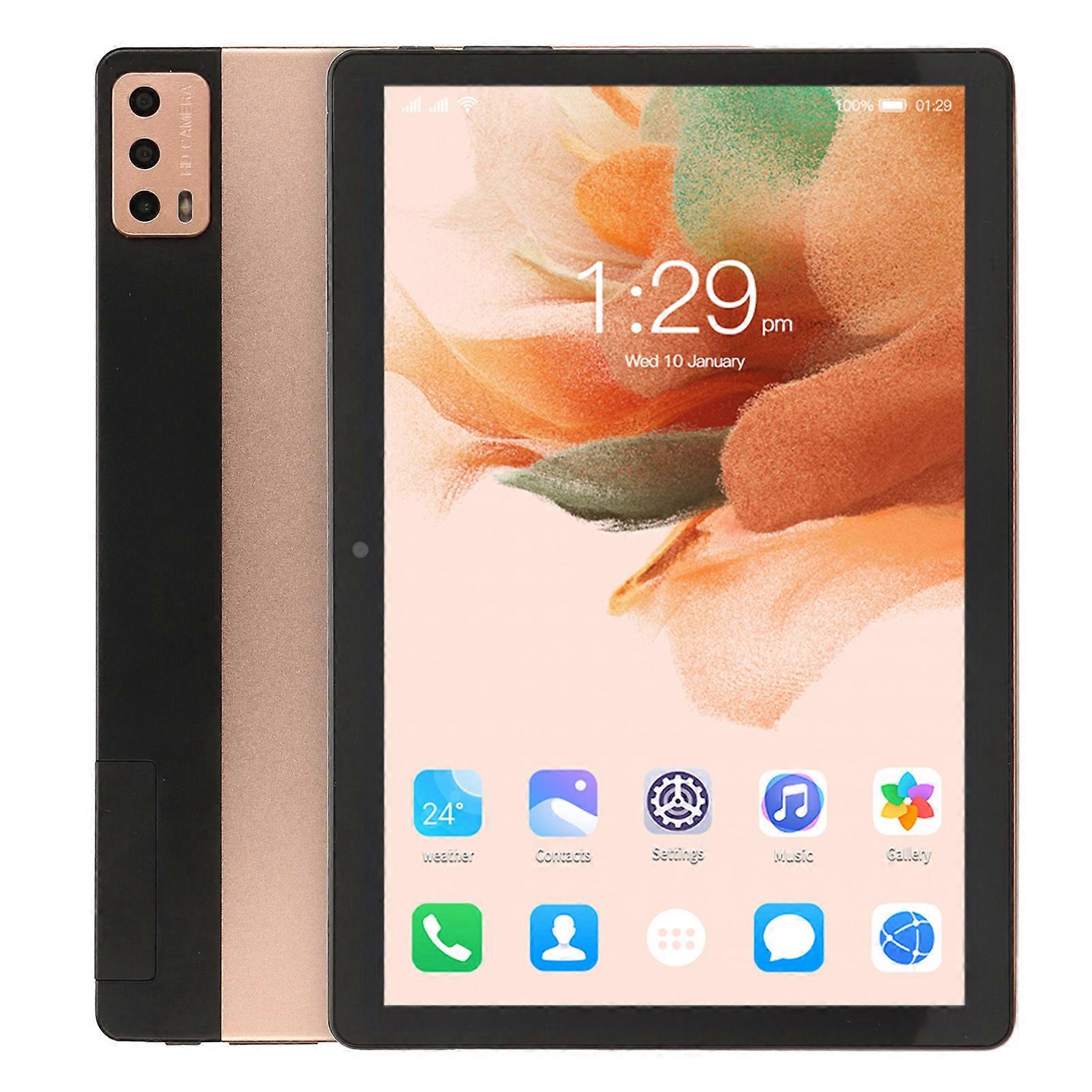 10.1 Inch Android 12 Tablet 6GB RAM 128GB 4G Gold EU Plug