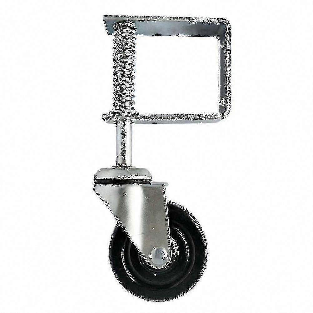 4 بوصة الثقيلة المطاط كتم الصوت الربيع محملة بوابة عجلة عجلة الأسطوانة العجلات (1 قطعة ، أسود)