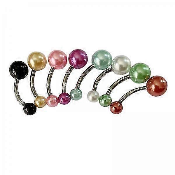6x8 Pieces Assorted Colors Belly Button Rings 10mm 1.6mm Body Piercing Jewelry