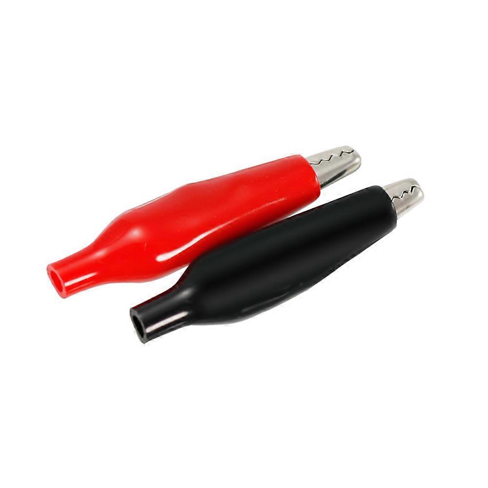 60Pcs 28mm Metal Clip Crocodile Electrical Clamp Testing Probe Meter with Plastic Boot for Car Auto Battery