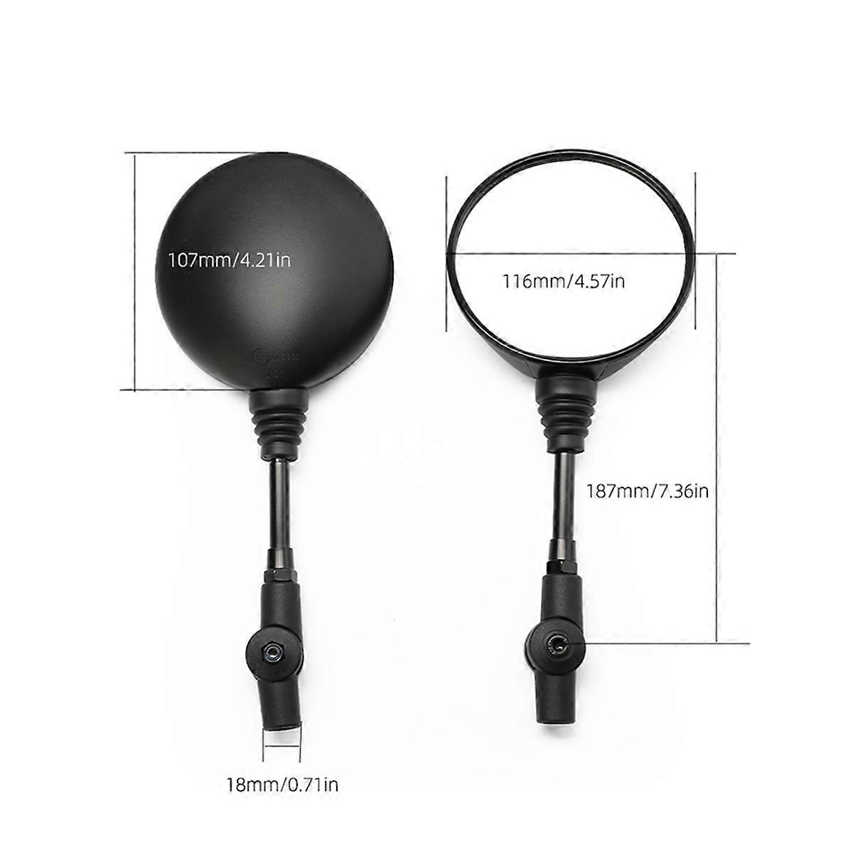 Motorcycle Round Mirror Rearview Mirror with 5 Screws for