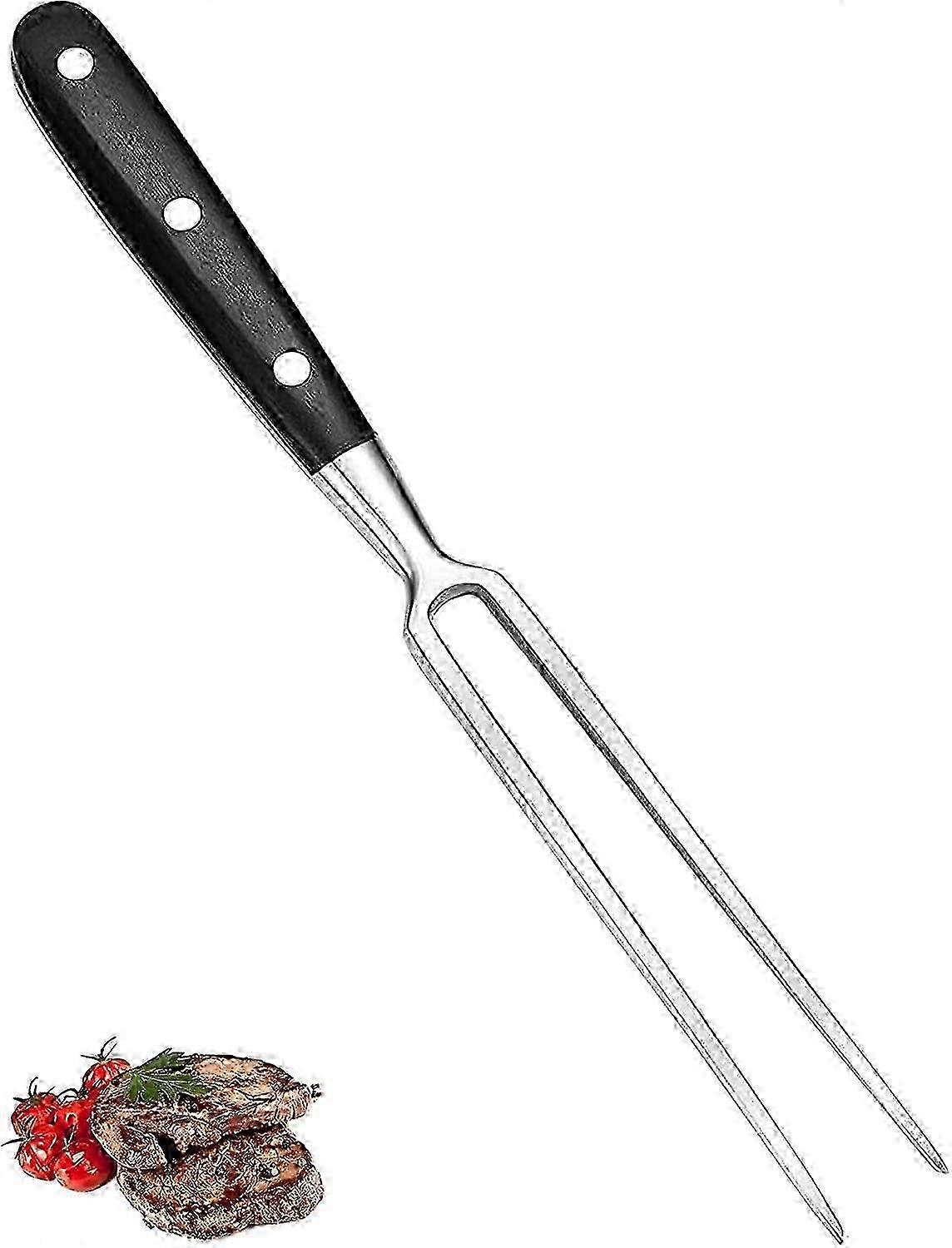 30cm Rust-Proof Meat Fork with Wooden Handle, Forged Grill and Carving Fork, Suitable for Various Cooking Needs