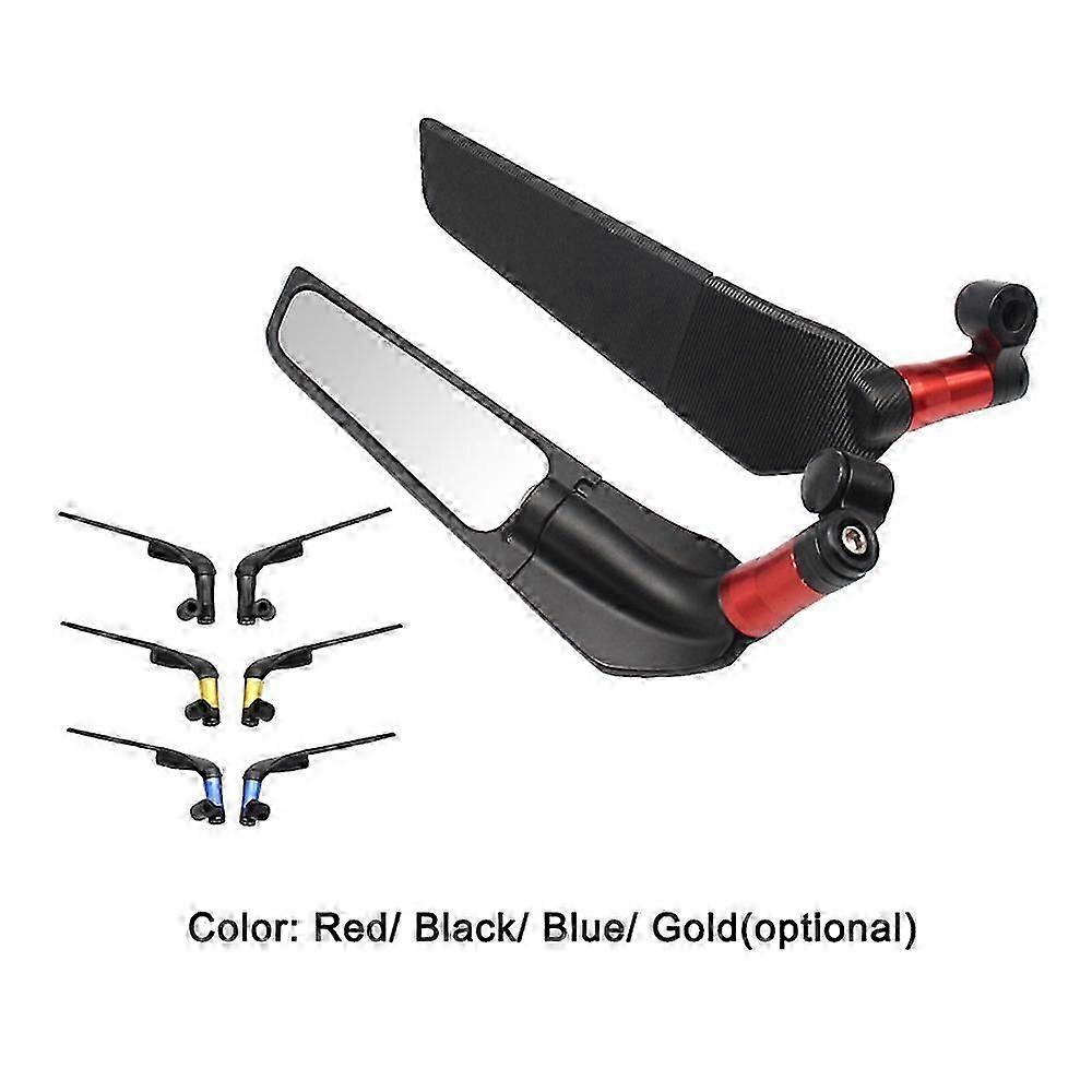 2pcs Motorcycle Modified Wind Swivel Wing Universal Rearview Mirror Spoiler 90 Rotating Adjustable Side Mirrors