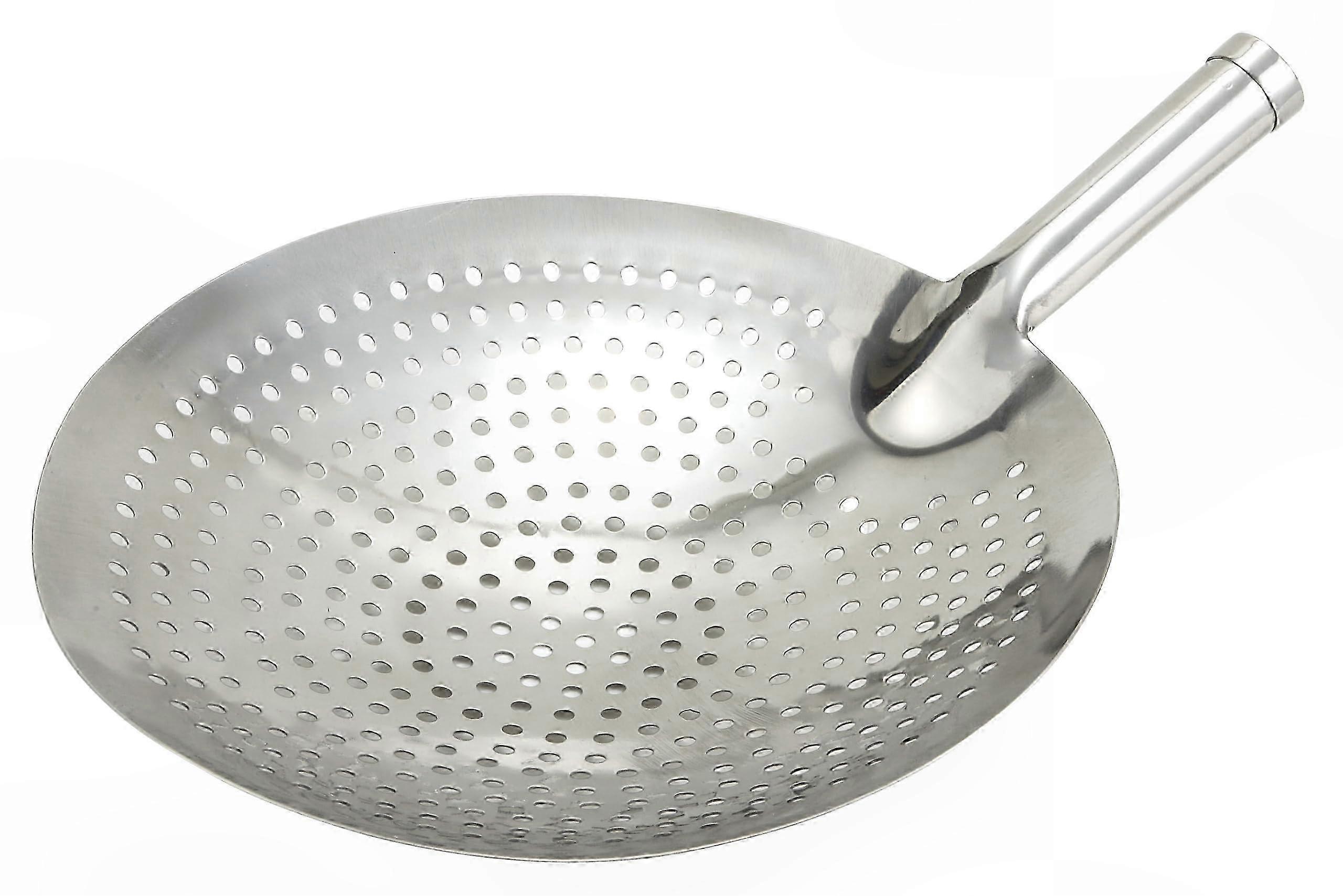 12-Inch Medium Round Stainless Steel Skimmer Tool for Kitchen Use