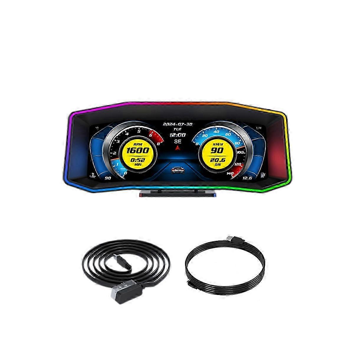 P4 OBD GPS HUD Smart Speed Display with 6.2 Inch LCD Screen and Multi-Function Head Up Display with Accelerometer for Vehicles