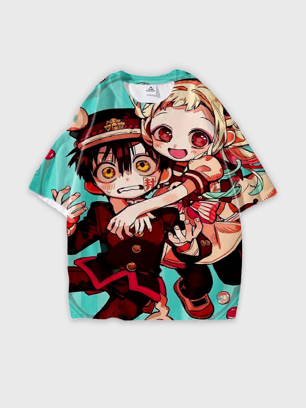 T-Shirt Short Sleeve Round Neck, Summer Casual Loose Graphic Tee, Unisex The Toilet-bound Hanako-kun W1082
