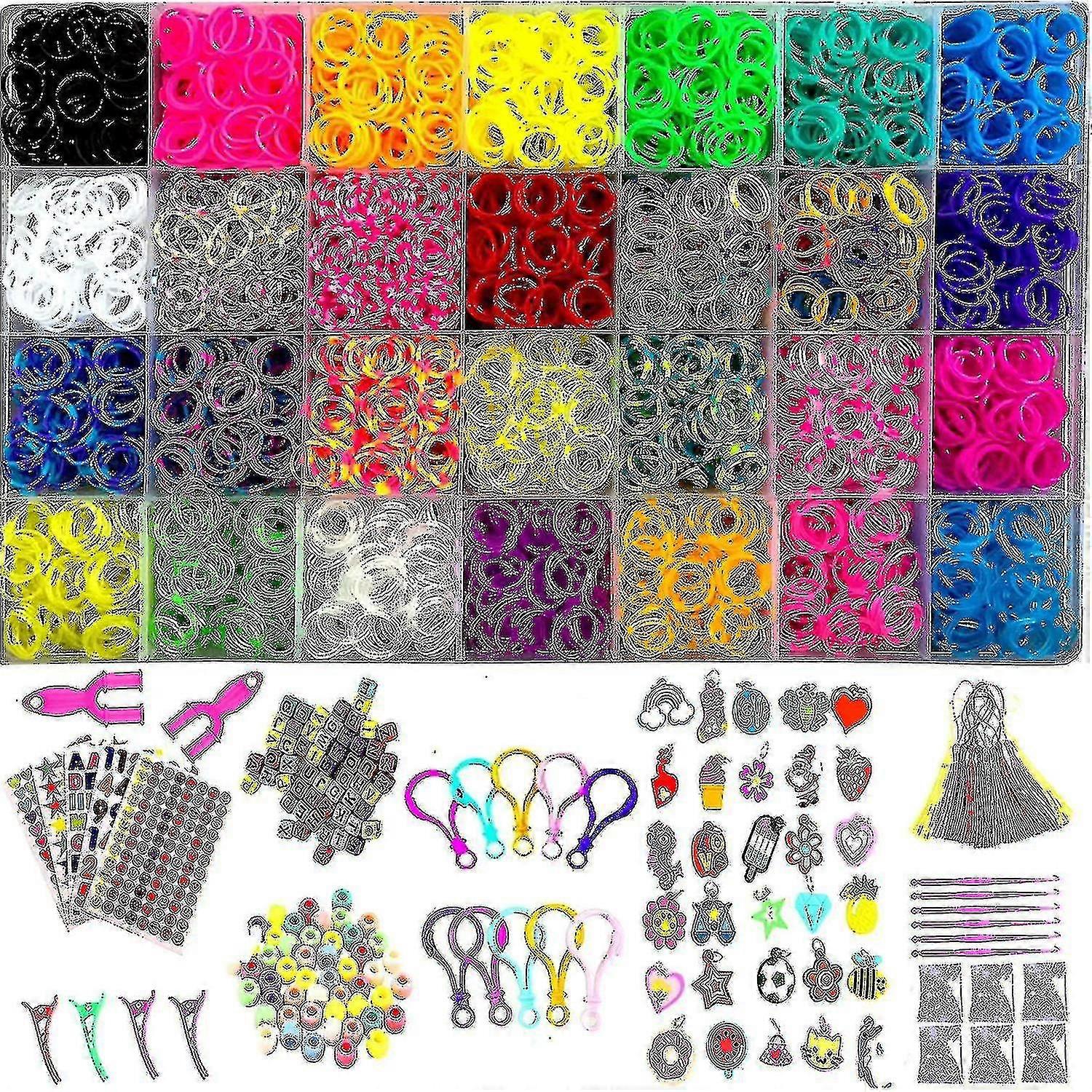 12000pcs Rainbow Loom Bands Kit Julpyssel Present för barn