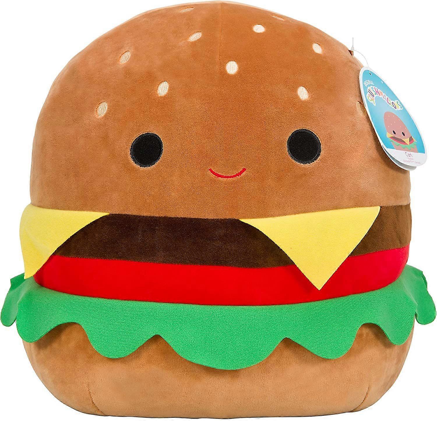 16" Carl the Cheeseburger Plush, Soft Squishy Stuffed Animal Toy for Kids