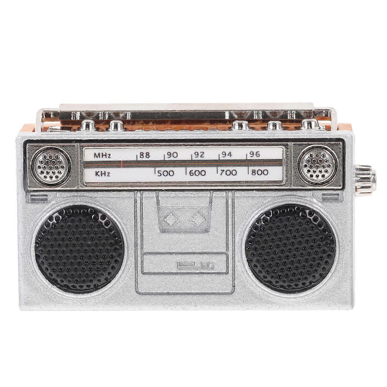 Miniature Radio Model Vintage Style Mini Radio Figurine Simulation Radio Model